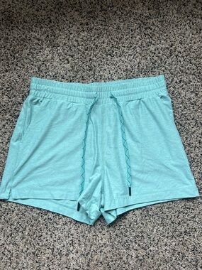 Women's Light Aqua Athletic Lounge Shorts with Drawstring